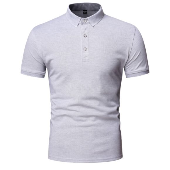 Men's Polo Shirt Lapel Short Sleeve Solid Color Top - Image 8
