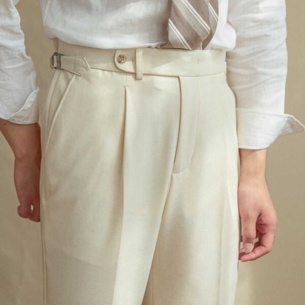 Casual High-waisted Trousers Linen Breathable High Pants - Image 7