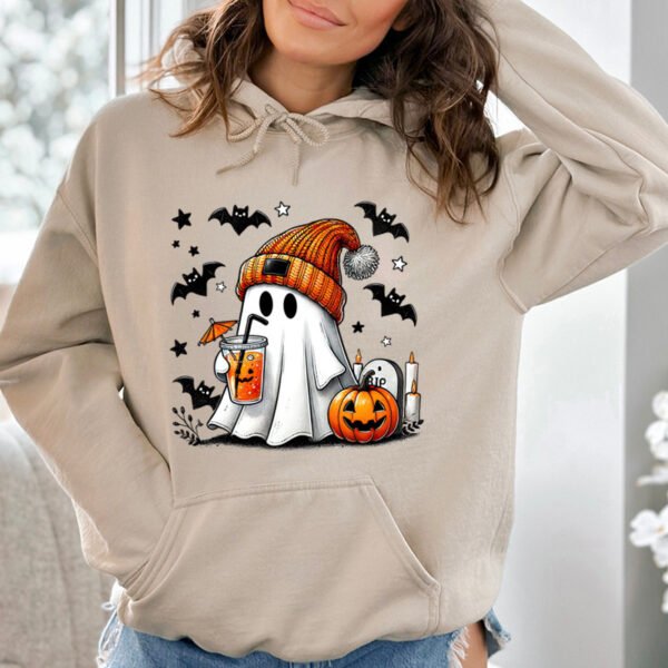 Halloween Ghost Pumpkin Bat Hoodies For Women Fashion Hooded - Image 3