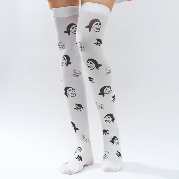 Black Silk Screen Foot Knee Socks