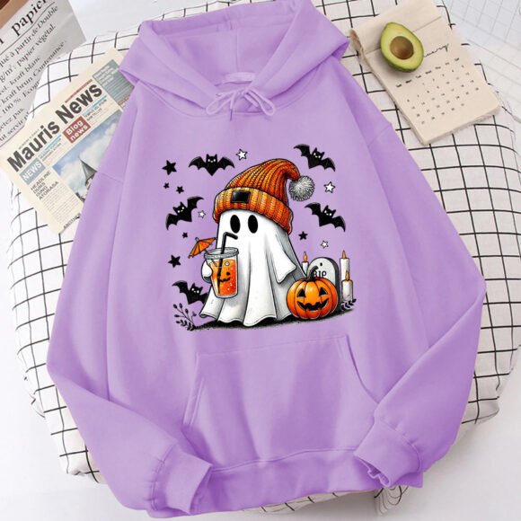 Halloween Ghost Pumpkin Bat Hoodies For Women Fashion Hooded - Image 6