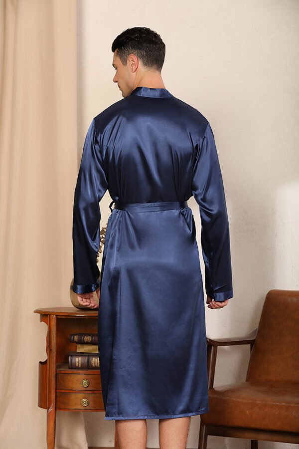 Men's Robe Ultra-thin Cardigan Nightgown Loose Plus Size - Image 6