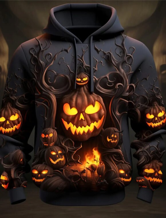 Halloween Horror Pumpkin Head 3D Hoodie - Image 10