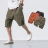 Summer Clothing Cotton Linen Cropped Pants Loose Trendy