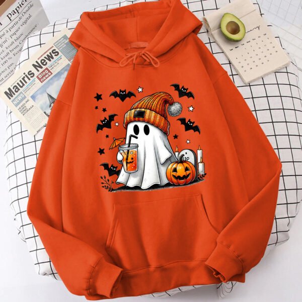 Halloween Ghost Pumpkin Bat Hoodies For Women Fashion Hooded - Image 2