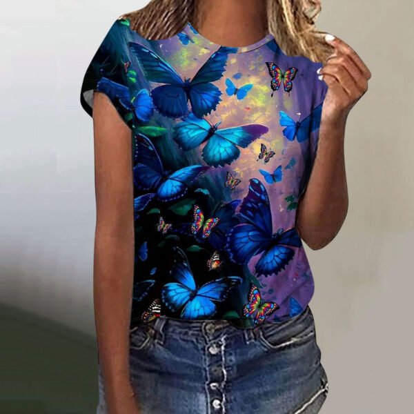 Butterfly Digital Printed Short Sleeve Shirt