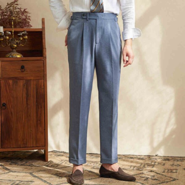 Casual High-waisted Trousers Linen Breathable High Pants