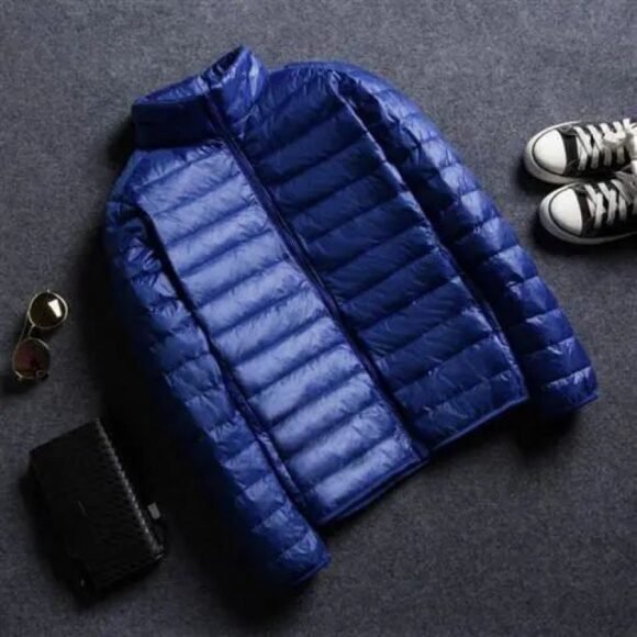 Men's Stand Collar Hooded Short Ultra-thin Down Jacket - Image 5