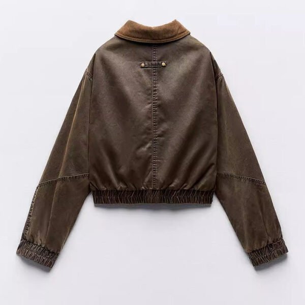 Flight Suit Leather Jacket Coat - Image 5