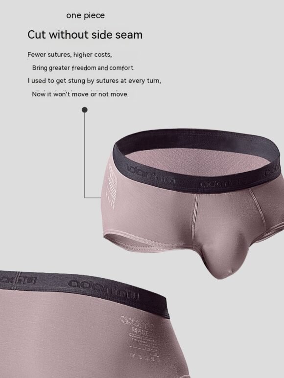 Men's Breathable Pure Color Seamless Modal Underwear Briefs - Image 3
