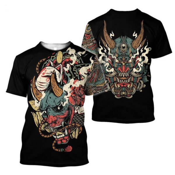 3D Men's T-shirt Samurai Printed T-shirt Loose Round Neck - Image 10