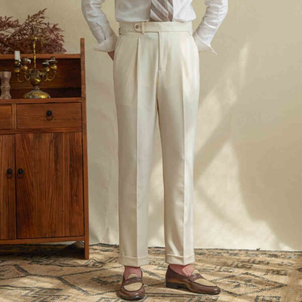 Casual High-waisted Trousers Linen Breathable High Pants - Image 6