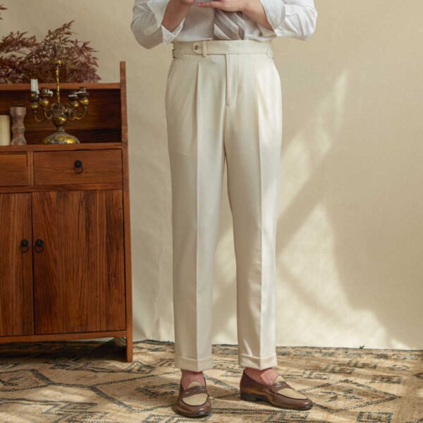 Casual High-waisted Trousers Linen Breathable High Pants - Image 4