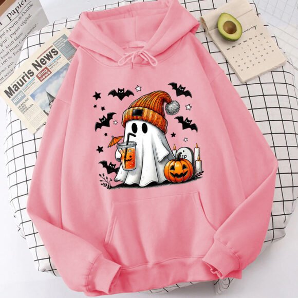 Halloween Ghost Pumpkin Bat Hoodies For Women Fashion Hooded - Image 8