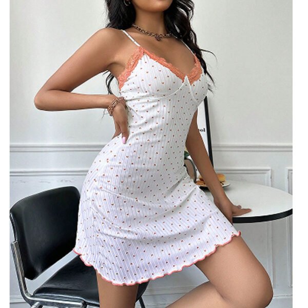 Sexy Printing Home Tight Waist Slim Backless Slip Nightdress - Image 2