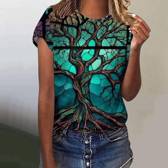Butterfly Digital Printed Short Sleeve Shirt - Image 5